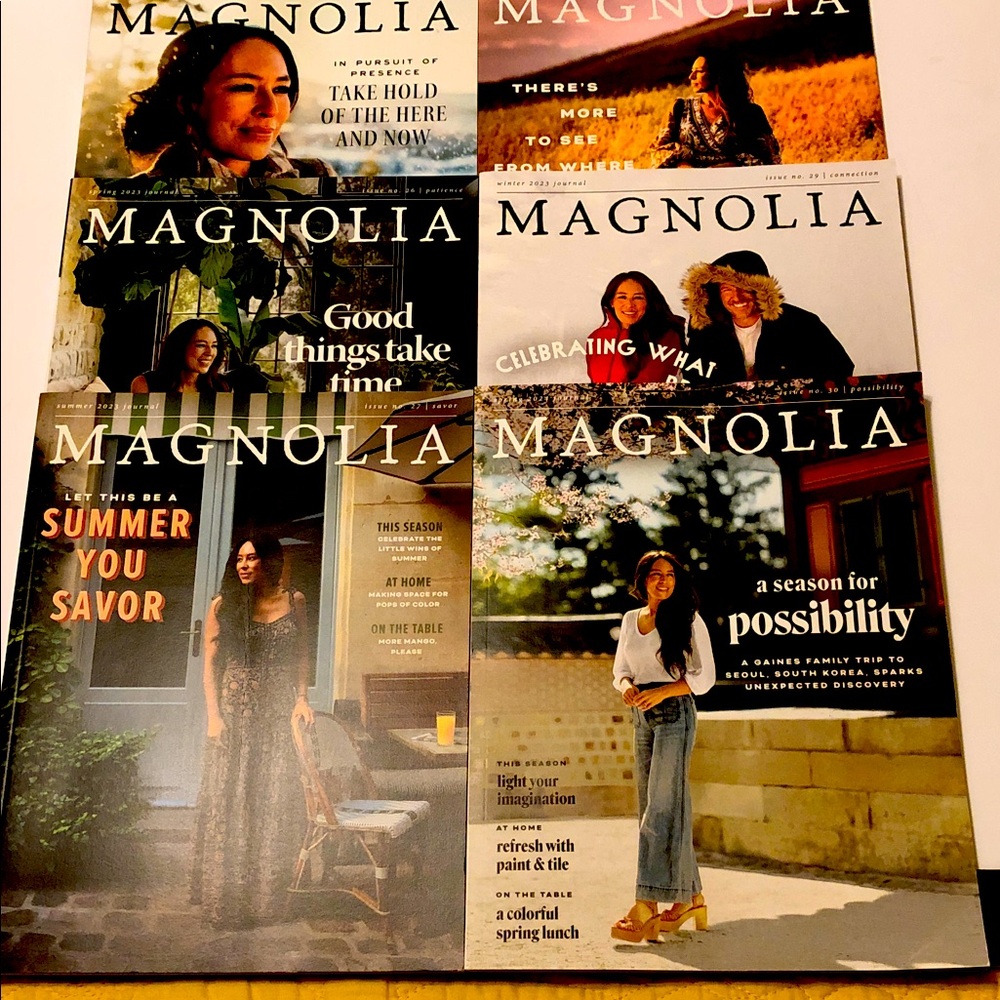 Magnolia Journal Magazine Collection -6 issues 25-30, Winter 2022 -Spring 2024.
